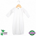 The Laughing Giraffe   Long Sleeve Poly Cotton Gown - White
